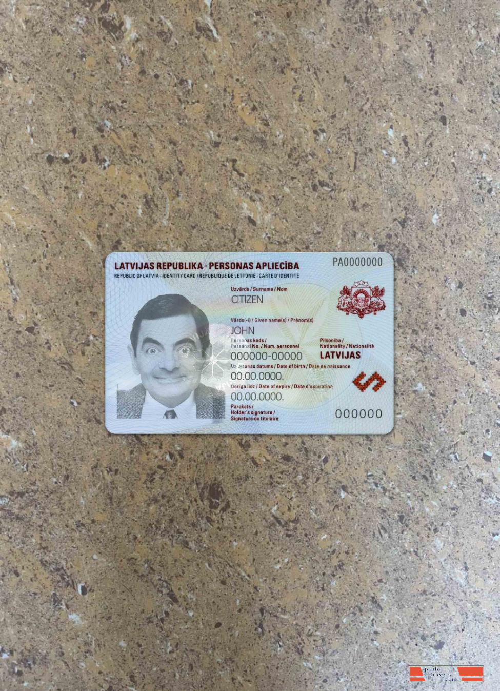 Latvia ID photolook FRONT PSD template